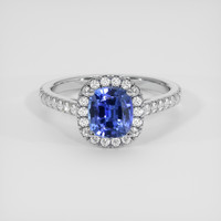 1.58 Ct. Blue Sapphire Ring, Platinum 950 1