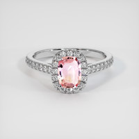 0.97 Ct. Padparadscha Sapphire Ring, 10K White Gold 1