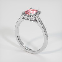 0.97 Ct. Padparadscha Sapphire Ring, 14K White Gold 2