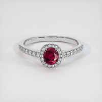 0.54 Ct. Ruby Ring, 14K White Gold 1