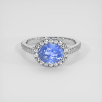 3.06 Ct. Blue Sapphire Ring, 14K White Gold 1