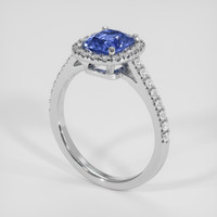 1.58 Ct. Blue Sapphire Ring, 18K White Gold 2