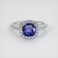 1.55 Ct. Color Change Sapphire Ring, 18K White Gold 1