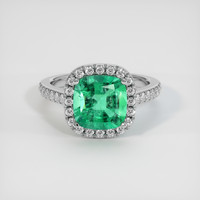 2.32 Ct. Emerald Ring, 18K White Gold 1