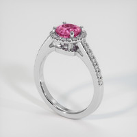 1.23 Ct. Pink Sapphire Ring, 18K White Gold 2