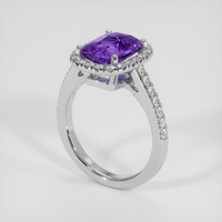3.17 Ct. Purple Sapphire Ring, 18K White Gold 2