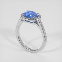 3.06 Ct. Blue Sapphire Ring, 18K White Gold 2