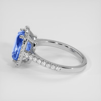 3.61 Ct. Blue Sapphire Ring, 18K White Gold 4