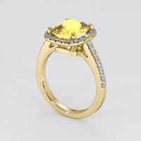 3.12 Ct. Yellow Sapphire Ring, 14K Yellow Gold 2