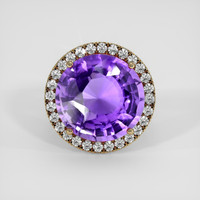 11.87 Ct. Purple Amethyst Ring, 18K Yellow Gold 1