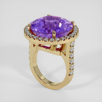 11.87 Ct. Purple Amethyst Ring, 18K Yellow Gold 2