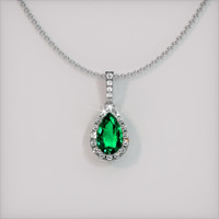 1.36 Ct. Emerald Pendant, Platinum 950 1