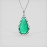 10.90 Ct. Emerald Pendant, Silver 1