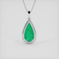 10.90 Ct. Emerald Pendant, Silver 4