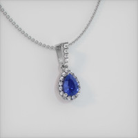 0.58 Ct. Sapphire Pendant, 14K White Gold 2