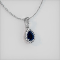 0.79 Ct. Sapphire Pendant, 14K White Gold 2