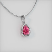 2.96 Ct. Sapphire Pendant, 14K White Gold 2
