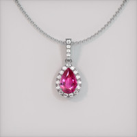 1.25 Ct. Sapphire Pendant, 14K White Gold 1