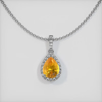 1.40 Ct. Sapphire Pendant, 14K White Gold 1