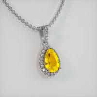 2.51 Ct. Yellow Sapphire Pendant, 14K White Gold 2