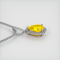 2.51 Ct. Yellow Sapphire Pendant, 14K White Gold 3