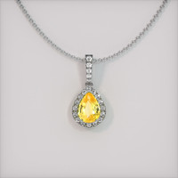 1.58 Ct. Sapphire Pendant, 14K White Gold 1