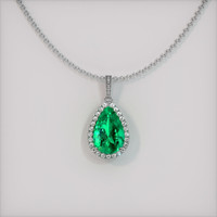 4.60 Ct. Emerald   Pendant, 18K White Gold 1