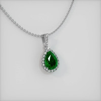 1.97 Ct. Emerald  Pendant - 18K White Gold