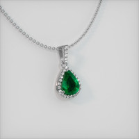 2.42 Ct. Emerald Pendant, 18K White Gold 2