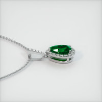 1.36 Ct. Emerald Pendant, 18K White Gold 3