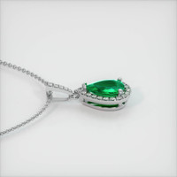 1.64 Ct. Emerald Pendant, 18K White Gold 3