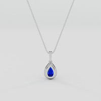 1.59 Ct. Blue Sapphire Pendant, 18K White Gold 4