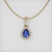 0.58 Ct. Sapphire Pendant, 14K Yellow Gold 1