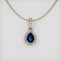 0.79 Ct. Sapphire Pendant, 14K Yellow Gold 1