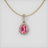 2.96 Ct. Sapphire Pendant, 14K Yellow Gold 1