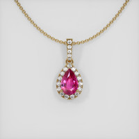 1.25 Ct. Sapphire Pendant, 14K Yellow Gold 1