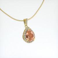 1.94 Ct. Padparadscha Sapphire Pendant, 14K Yellow Gold 2