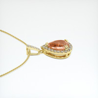 1.94 Ct. Padparadscha Sapphire Pendant, 14K Yellow Gold 3