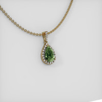 5.26 Ct. Green Sapphire Pendant, 14K Yellow Gold 2