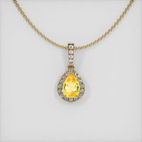 1.58 Ct. Sapphire Pendant, 14K Yellow Gold 1