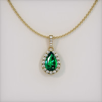 1.22 Ct. Emerald  Pendant - 18K Yellow Gold