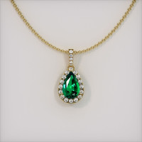 Pave Emerald Pendant 1.22 Ct., 18K Yellow Gold Preview