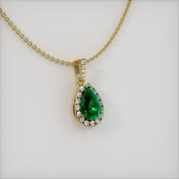 Pave Emerald Pendant 1.22 Ct., 18K Yellow Gold Preview
