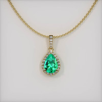 2.65 Ct. Emerald  Pendant - 18K Yellow Gold