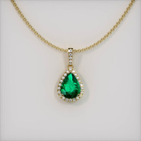 2.76 Ct. Emerald  Pendant - 18K Yellow Gold