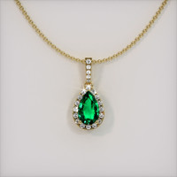 1.36 Ct. Emerald Pendant, 18K Yellow Gold 1
