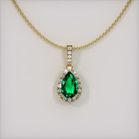 1.36 Ct. Emerald Pendant, 18K Yellow Gold 1