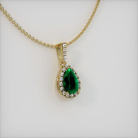 1.36 Ct. Emerald Pendant, 18K Yellow Gold 2