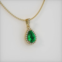 1.64 Ct. Emerald Pendant, 18K Yellow Gold 2