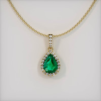 1.72 Ct. Emerald  Pendant - 18K Yellow Gold
